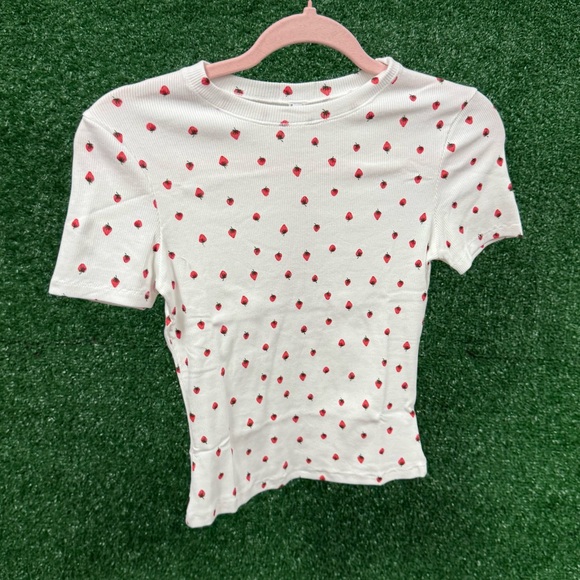 SKIMS Tops - SKIMS strawberry cotton rib Short Sleeve Tee